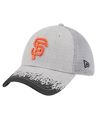 New Era Men's Gray San Francisco Giants Visor Paint Splatter 39THIRTY Flex Hat