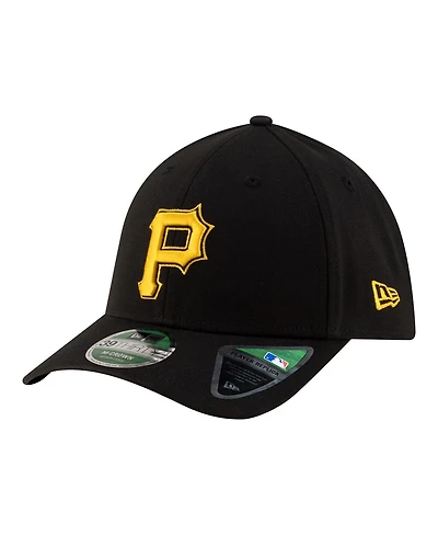 New Era Men's Black Pittsburgh Pirates Alternate Player Replica 39THIRTY M-Crown Flex Hat