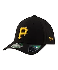New Era Men's Black Pittsburgh Pirates Alternate Player Replica 39THIRTY M-Crown Flex Hat