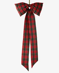 Holiday Lane Cozy Cabin Plaid Bow Ornament with Clip, Macy's Exclusive