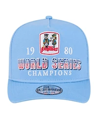 New Era Men's Light Blue Philadelphia Phillies 1980 World Series Champions Throwback 9FIFTY A-Frame Snapback Hat