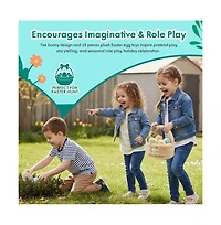 Sperric Easter Egg Plush Basket Toy Set, 9.5" Easter Egg Hunt Basket with Bunny Design, Soft Decorative Easter Plush Toys