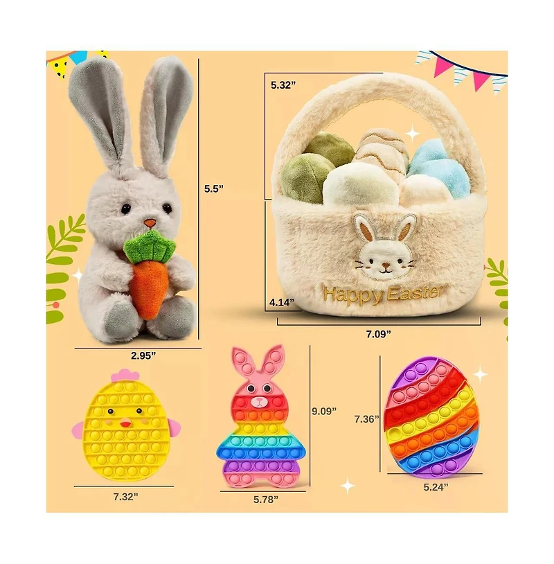 Sperric Easter Plush & Fidget Toy Gift Set, 4 Piece Set
