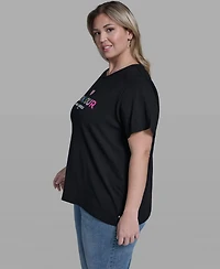 Karl Lagerfeld Paris Plus Bonjour Crew Neck T-Shirt