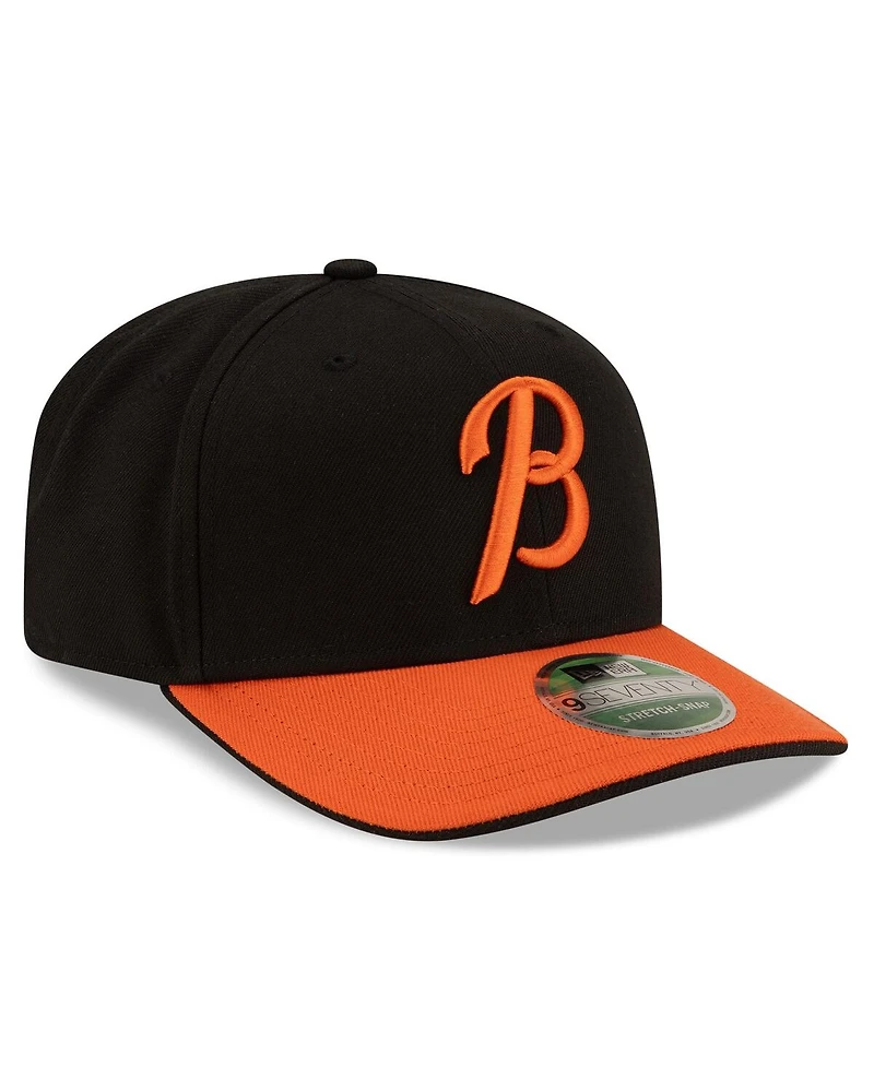 New Era Men's Black/Orange Baltimore Orioles Player Replica 9SEVENTY Adjustable Hat