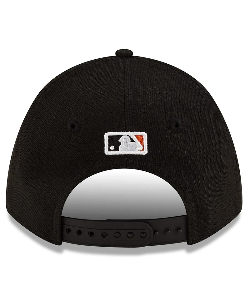 New Era Men's Black/Orange Baltimore Orioles Player Replica 9FORTY Adjustable Hat