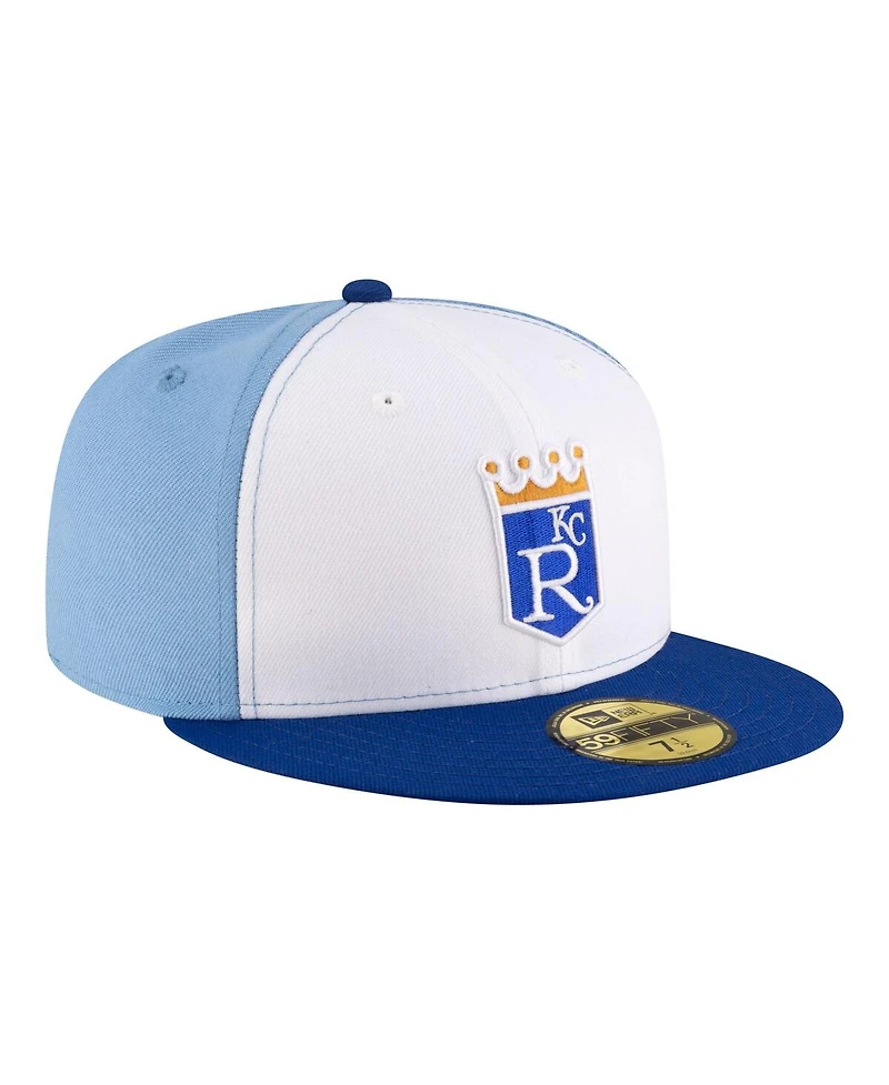New Era Men's White/Light Blue Kansas City Royals Authentic Collection On-Field 59FIFTY Fitted Hat
