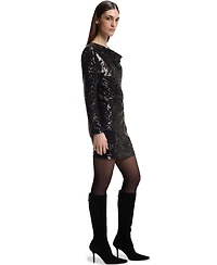 Boss by Hugo Women's Draped-Neckline Sequin Dress