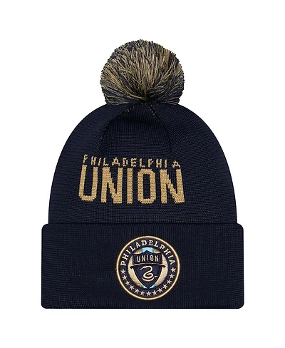 New Era Men's Black Philadelphia Union 2026 Jersey Hook Cuffed with Pom Knit Hat