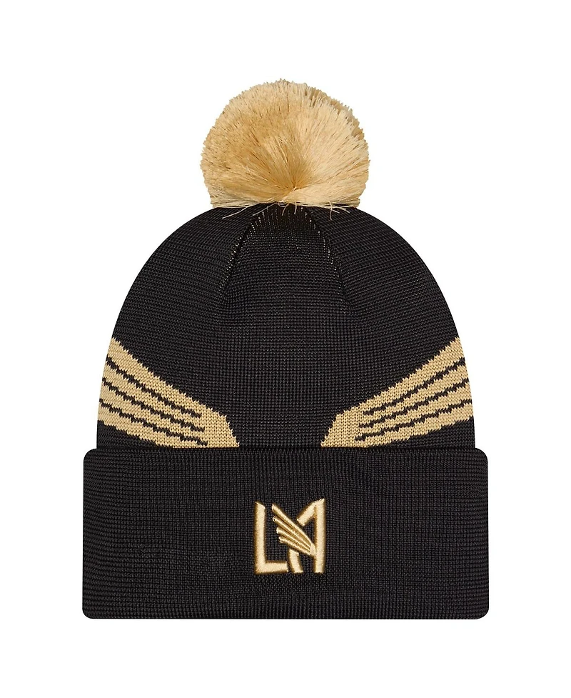 New Era Men's Black Lafc 2026 Jersey Hook Cuffed with Pom Knit Hat