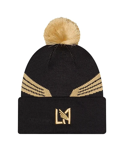New Era Men's Black Lafc 2026 Jersey Hook Cuffed with Pom Knit Hat