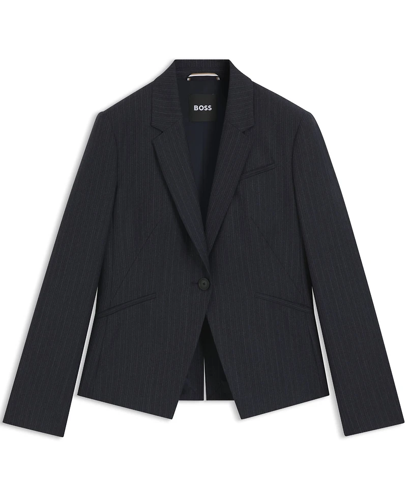 Boss by Hugo Women's Striped Virgin Wool Slim-Fit Blazer