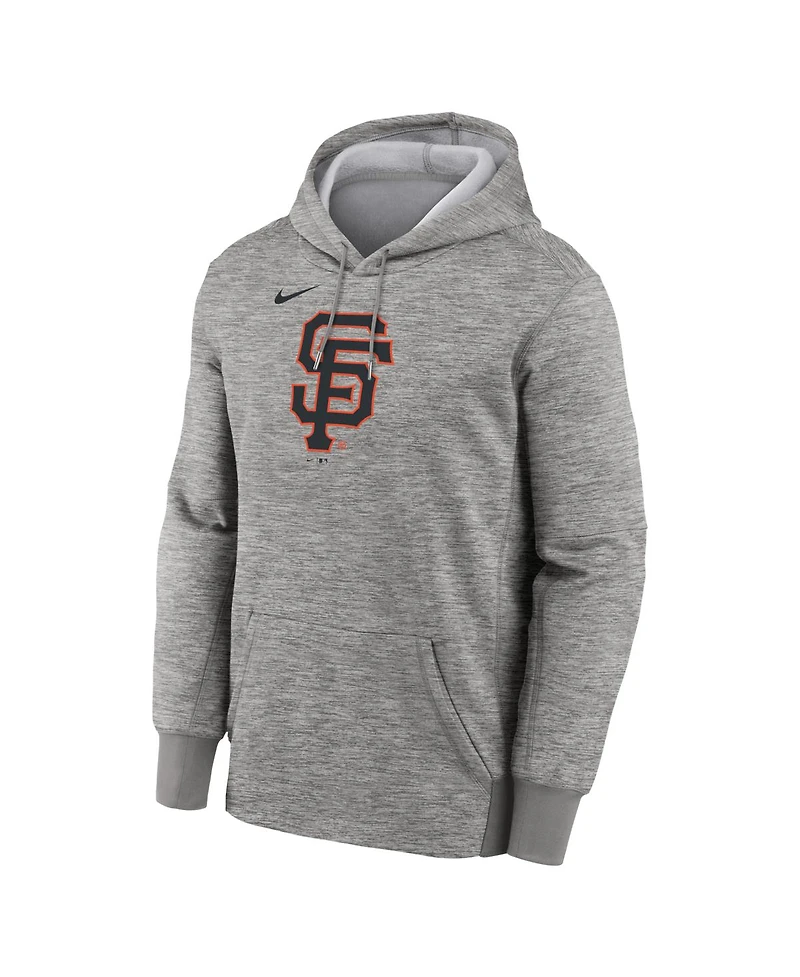 Nike Men's Heather Gray San Francisco Giants Primary Logo Therma Hoodie