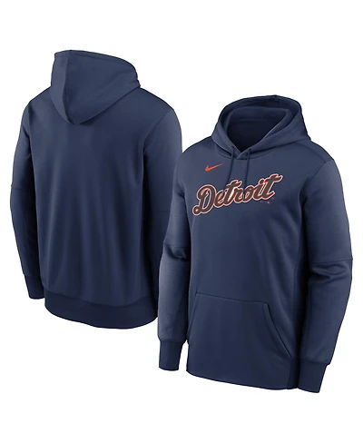 Nike Men's Navy Detroit Tigers Primary Wordmark Therma Hoodie