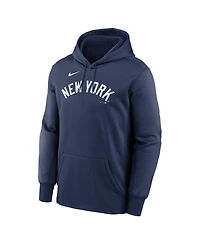 Nike Men's Navy New York Yankees Primary Wordmark Therma Hoodie