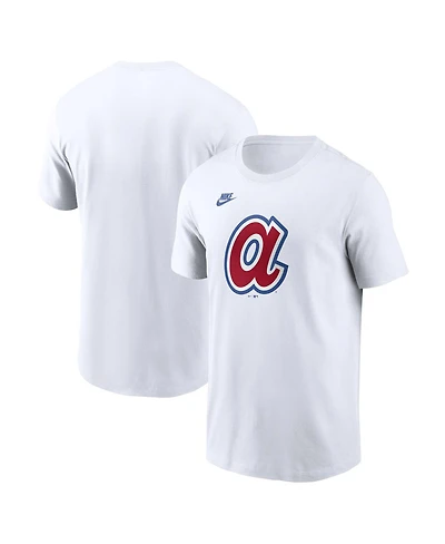 Nike Men's White Atlanta Braves Cooperstown Collection Logo T-Shirt