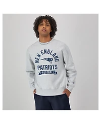 Champion Men's Heather Gray New England Patriots Reverse Weave Fleece Pullover Sweatshirt