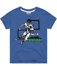 Homage Big Boys and Girls Jaxon Smith-Njigba Royal Seattle Seahawks Draft Tri-Blend T-Shirt