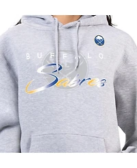 G-iii 4Her by Carl Banks Women's Gray Buffalo Sabres Shadow Logo Fleece Hoodie