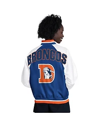 Starter Women's Blue/White Denver Broncos Raglan Blitz Full-Snap Varsity Jacket