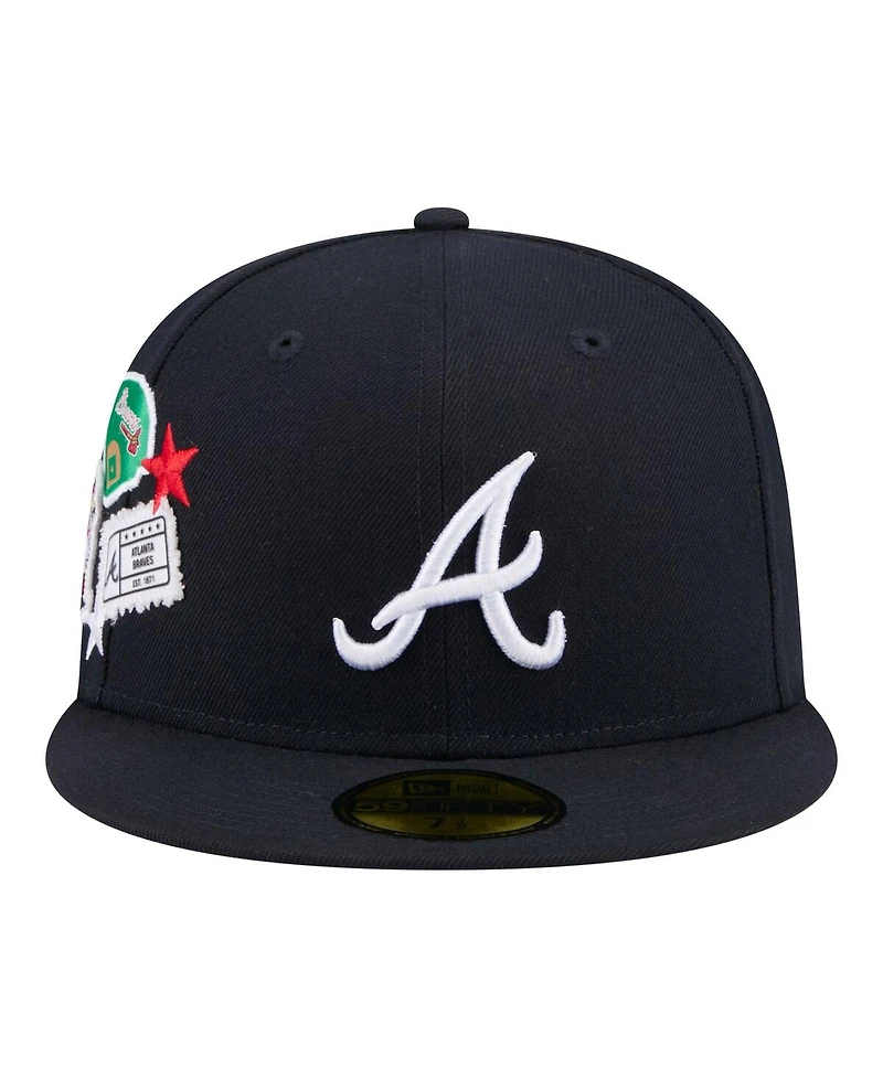 New Era Men's Navy Atlanta Braves City Patch 59FIFTY Fitted Hat