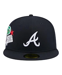New Era Men's Navy Atlanta Braves City Patch 59FIFTY Fitted Hat