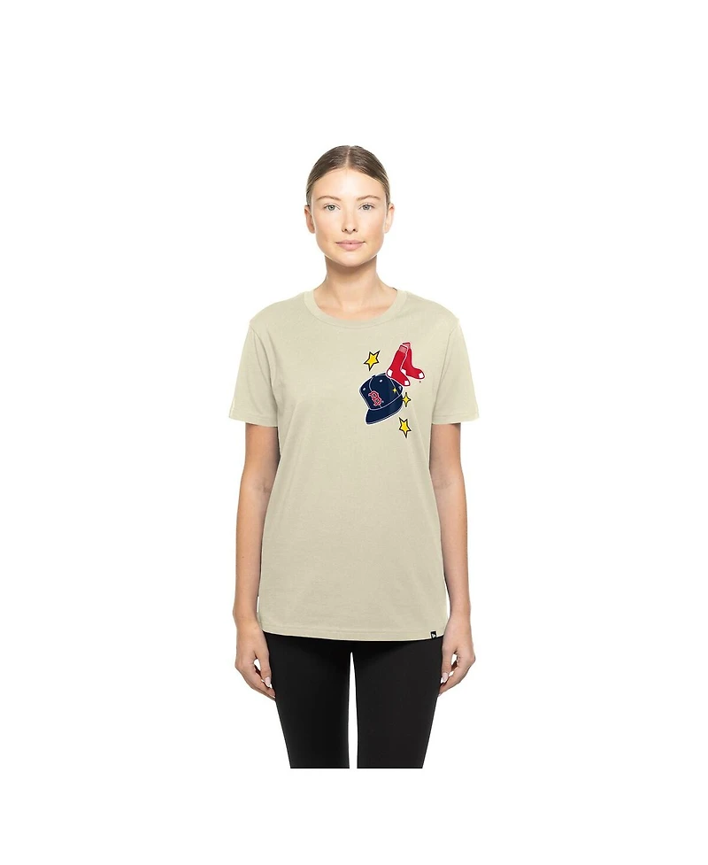 New Era Women's Cream Boston Red Sox Stars Cap T-Shirt