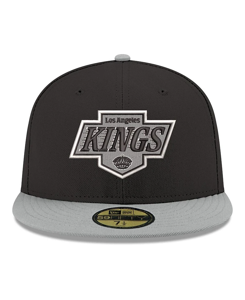 New Era Men's Black Los Angeles Kings Core Logo Two-Tone 59FIFTY Fitted Hat