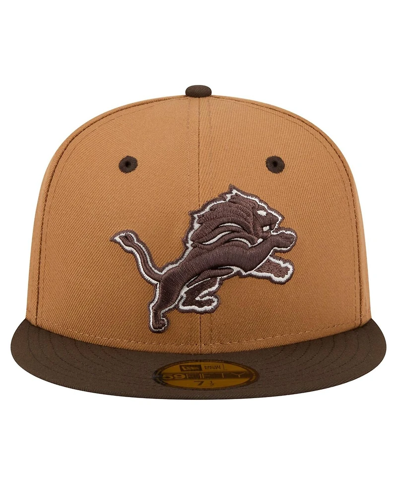 New Era Men's Light Brown/Dark Brown Detroit Lions Two-Tone Walnut 59FIFTY Fitted Hat