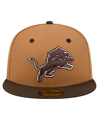 New Era Men's Light Brown/Dark Brown Detroit Lions Two-Tone Walnut 59FIFTY Fitted Hat