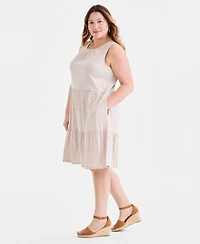 Style & Co Plus Sleeveless Tiered Tank Dress, Macy's Exclusive