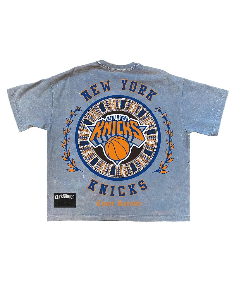 Two Hype Men's Powder Blue New York Knicks Culture Worldwide Collection Premium T-Shirt