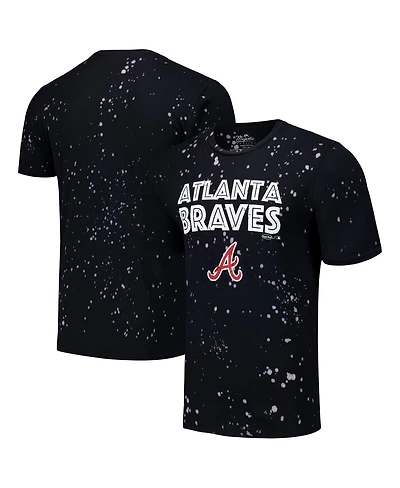 Majestic Threads Men's Black/White Atlanta Braves Splatter T-Shirt