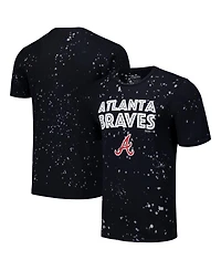 Majestic Threads Men's Black/White Atlanta Braves Splatter T-Shirt