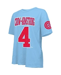 Majestic Threads Women's Pete Crow-Armstrong Light Blue Chicago Cubs Oversized Name Number T-Shirt