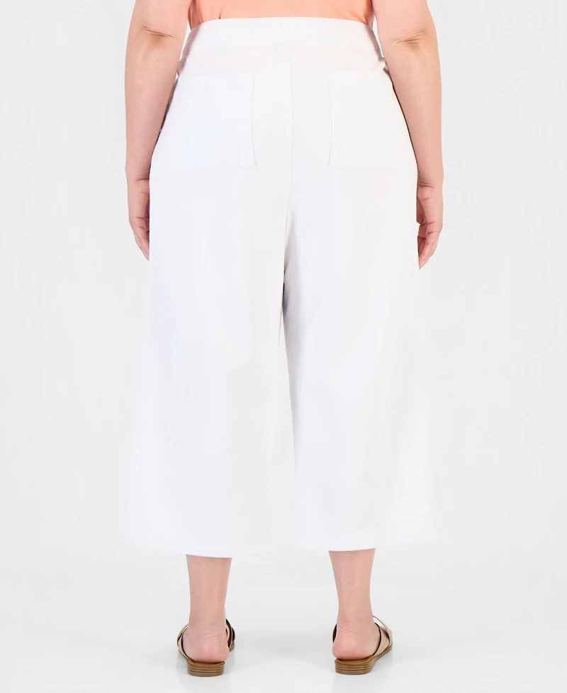 Style & Co Plus Pull-On Cropped Wide-Leg Pants, Macy's Exclusive