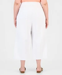 Style & Co Plus Pull-On Cropped Wide-Leg Pants, Macy's Exclusive