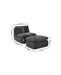 Streamdale Furniture Full Compression sofa chair with swivel add Ottoman