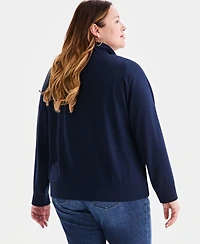 Style & Co Plus Luxsoft French Terry Half-Zip Sweatshirt, Macy's Exclusive