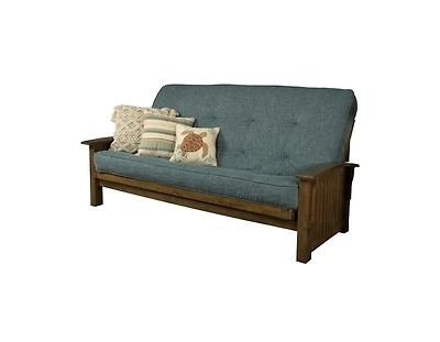 Kodiak Washington Frame-Rustic Walnut Finish-Linen Aqua Mattress