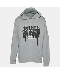 Pre-Owned Dolce & Gabbana Men's Pre-Owned Dolce and Gabbana Grey Graffiti Logo Print Jersey Hoodie
