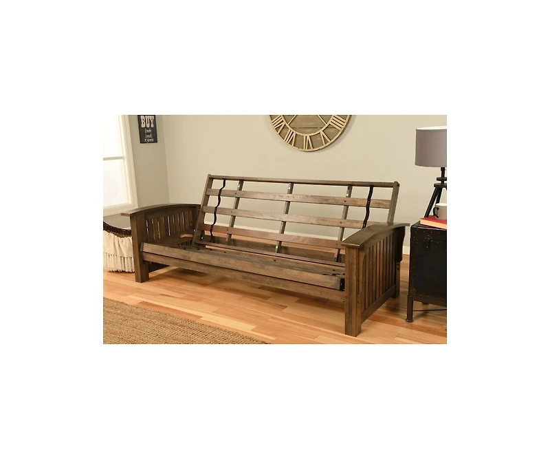 Kodiak Furniture Washington Frame-Rustic Walnut Finish-Taxi Seaport Mattress