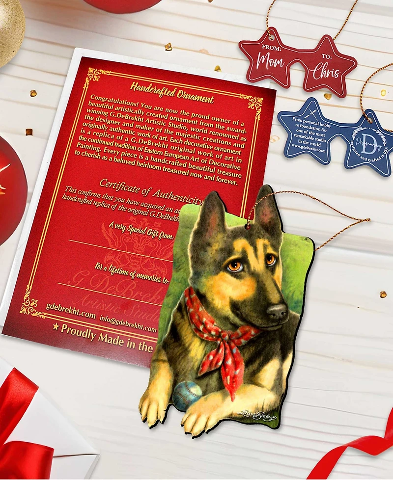 Designocracy Dog Training Pets Holiday Ornaments, Set of 2