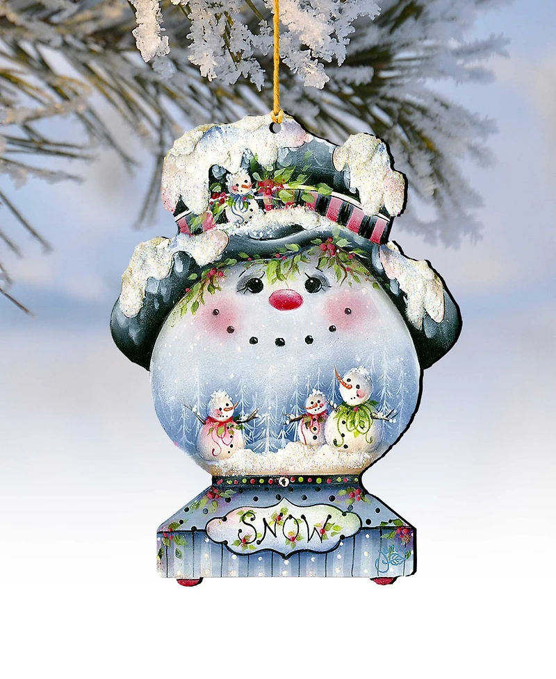 Designocracy Joe Cool Snow Globe Holiday Ornaments, Set of 2