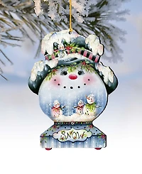 Designocracy Joe Cool Snow Globe Holiday Ornaments, Set of 2