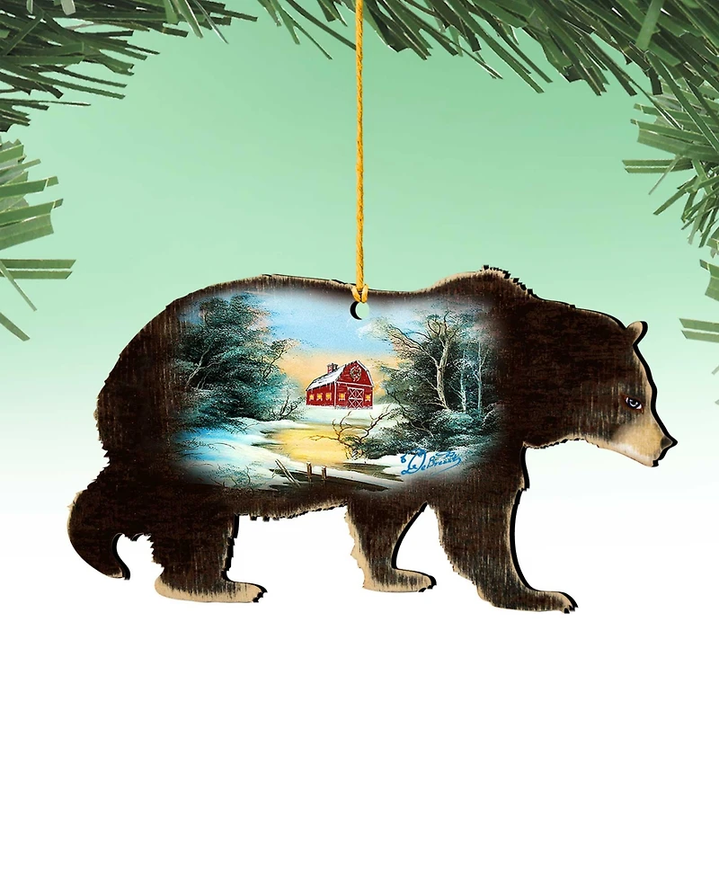 Designocracy Bear Holiday Ornaments, Set of 2
