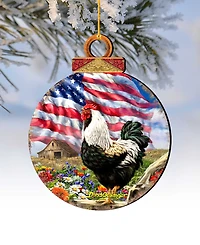 Designocracy Morning In America Holiday Ornaments, Set of 2