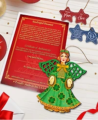 Designocracy Irish Angel Holiday Ornaments, Set of 2