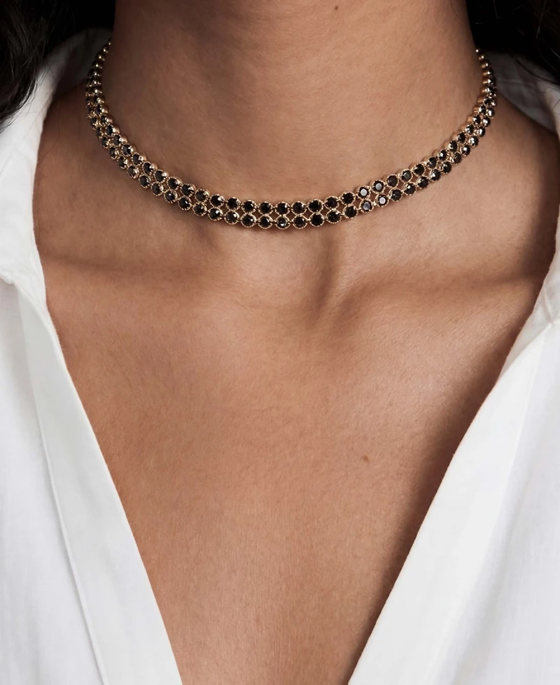 Ettika Two Rows of Crystal Sparkle Choker Necklace