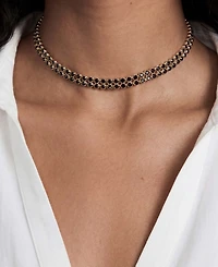 Ettika Two Rows of Crystal Sparkle Choker Necklace